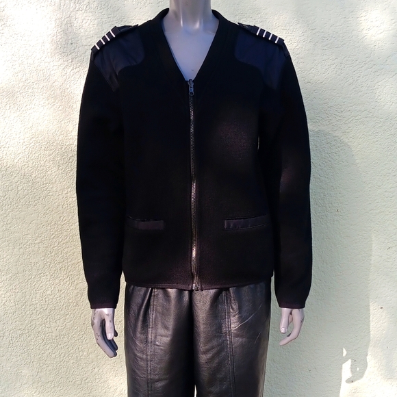 CREW OUTFITTERS UNISEX V-NECK POLAR ZIP FLEECE LINED "COMMANDO" SWEATER - Picture 4 of 17